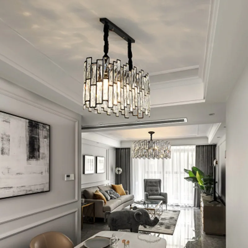 

Modern black chandelier lighting crystals lights lustre cristal design rustic round led chandeliers in the living room bedroom