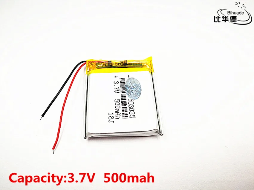 Хорошее качество полимерный аккумулятор 500 mah 3,7 V 503035 умный дом MP3 колонки литий-ионная батарея для dvr, gps, mp3, mp4, сотового телефона, динамика