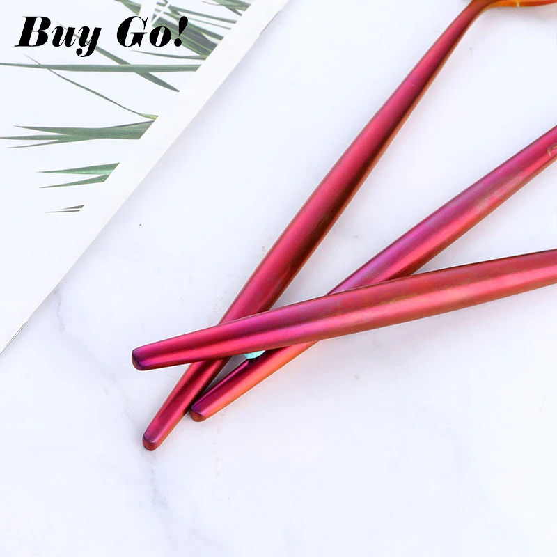 Набор столовых приборов оранжевого и красного цвета из 16/24 штук набор радуги