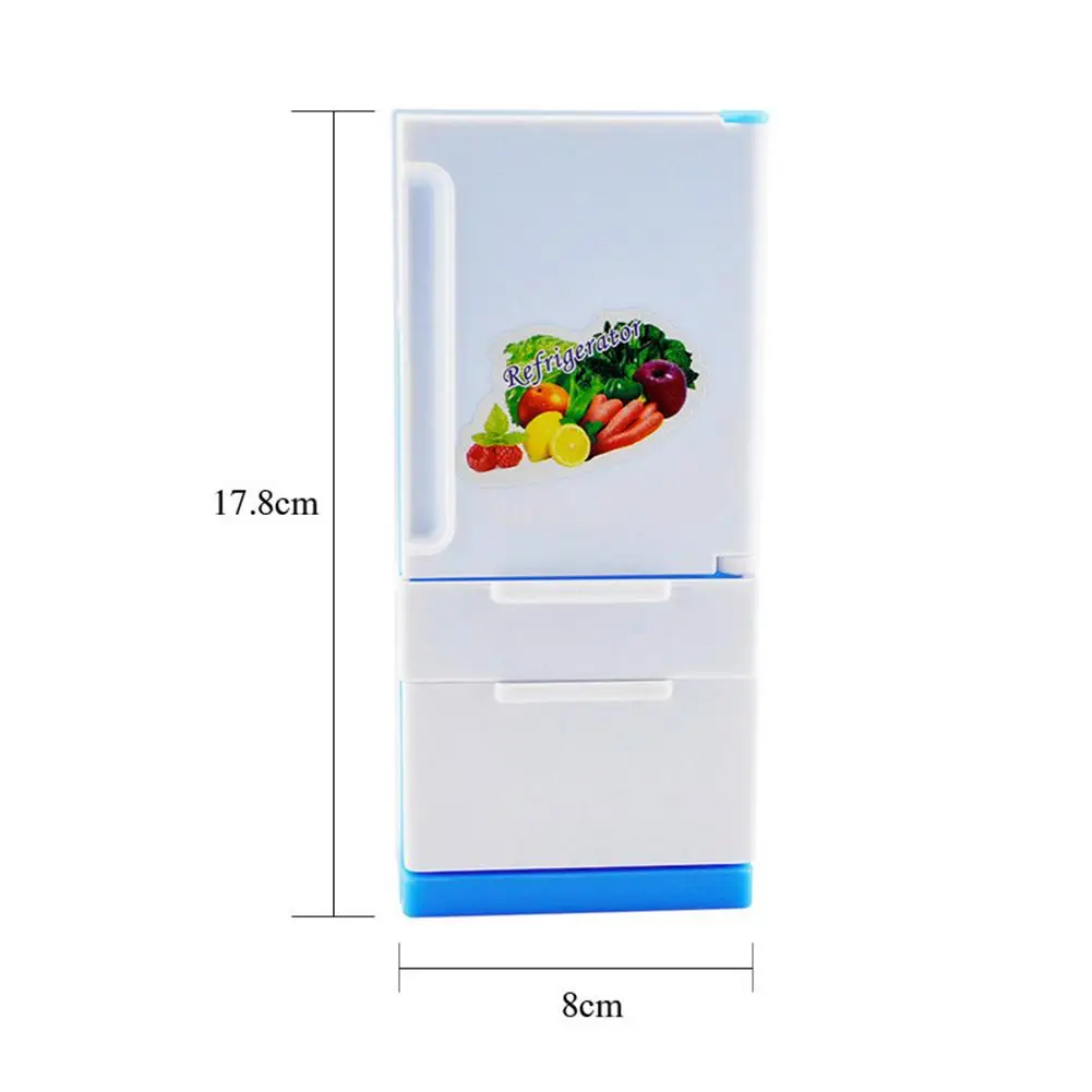 

Kids Toy Fridge Mini Refrigerator Doll House Accessories Role Playing Appliance For Kids Kitchen Set Food Toys For Girls Boys