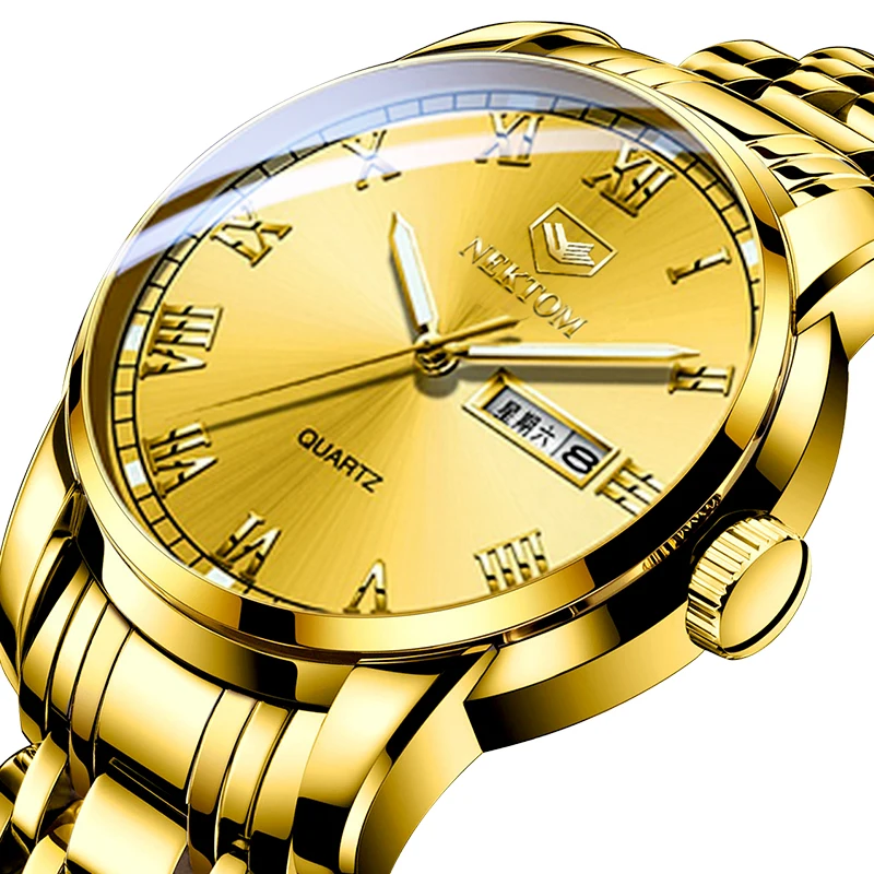 Кварцевые часы Роскошные модные деловые спортивные водонепроницаемые мужские