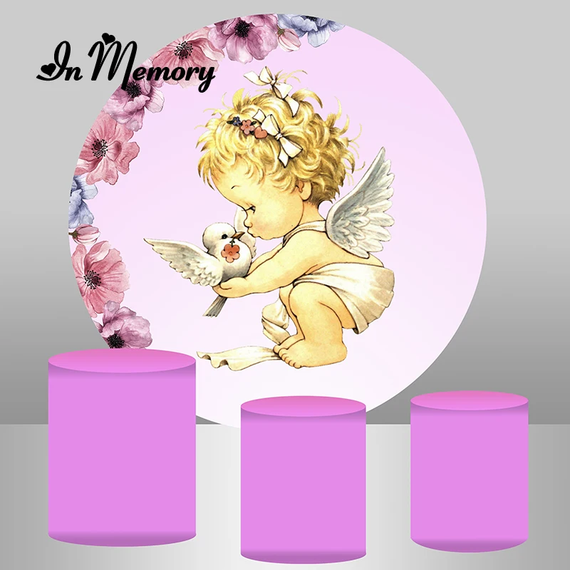 В памяти Ангела платье для крещения Святое Причастие круглый фонов девочек