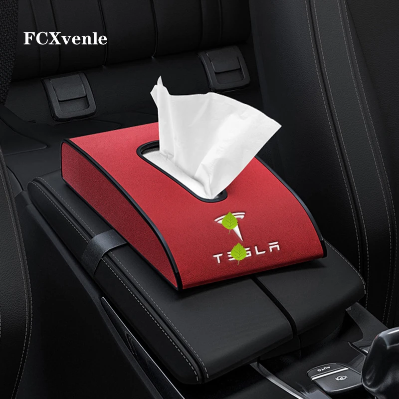 

Car Tissue Box for Tesla Model X Model S Model 3 Auto Armrest Box Tissue Container Towel Napkin Tissue Holder Paper Rack