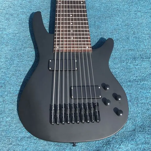 

10 strings black and matte color high quality electric bass guitar made in china rose wood fingerboard