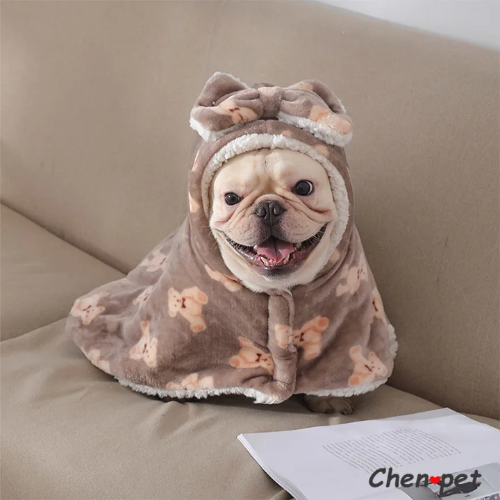 

Одеяло для сна с французским бульдогом, мягкая накидка для собаки, зимняя ночная рубашка для средней собаки, одежда для домашних животных