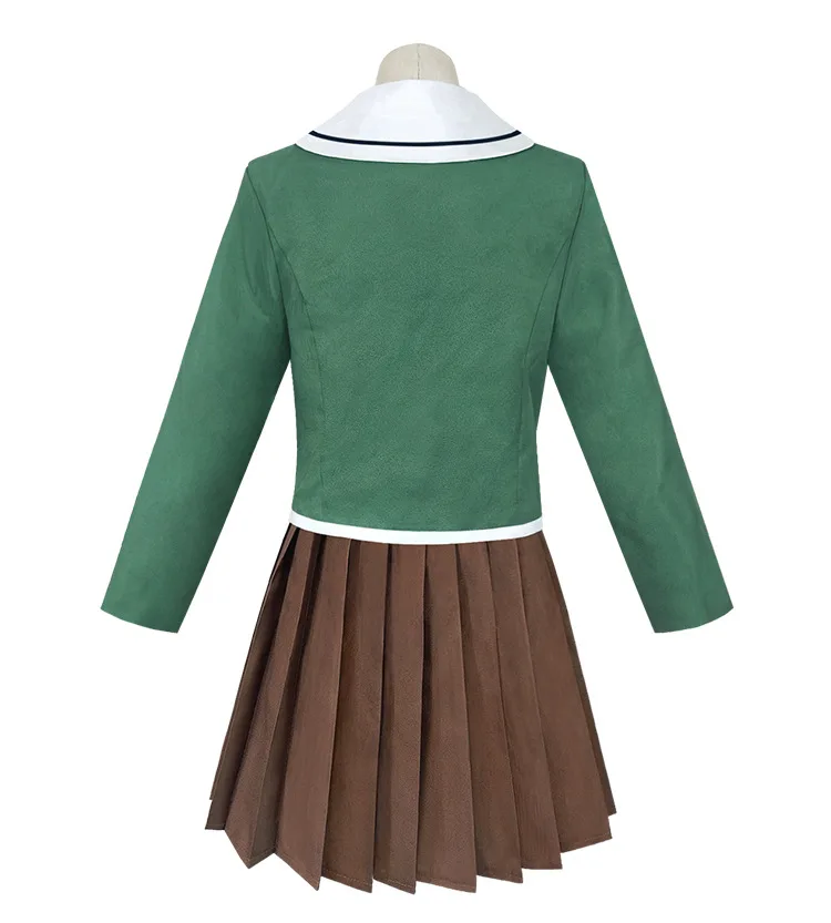 Danganronpa Fujisaki Chihiro Cosplay Women School Uniform Coat Shirt Dress Outfit Anime Costumes and Wig Halloween |