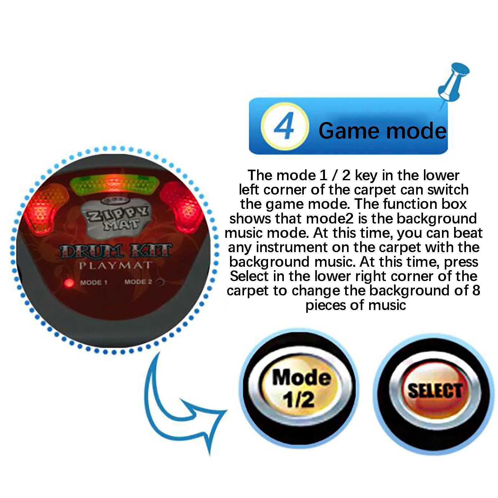 

2 In 1 Children's Electric Dance Mat Home Multifunctional Jazz Drum Electric Piano Music Game Mat Blanket #g3