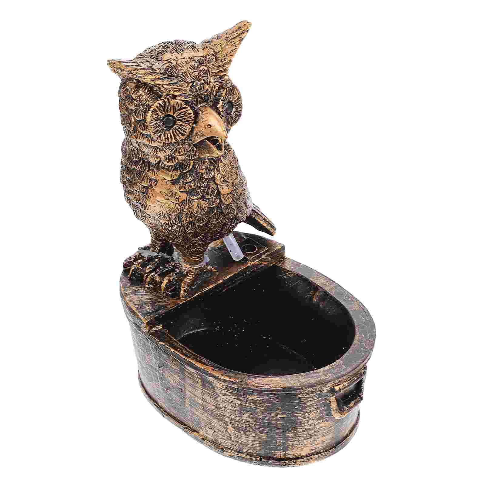 

Owl Design Running Water Decor Garden Waterfall Ornament Home Fountain Adornment