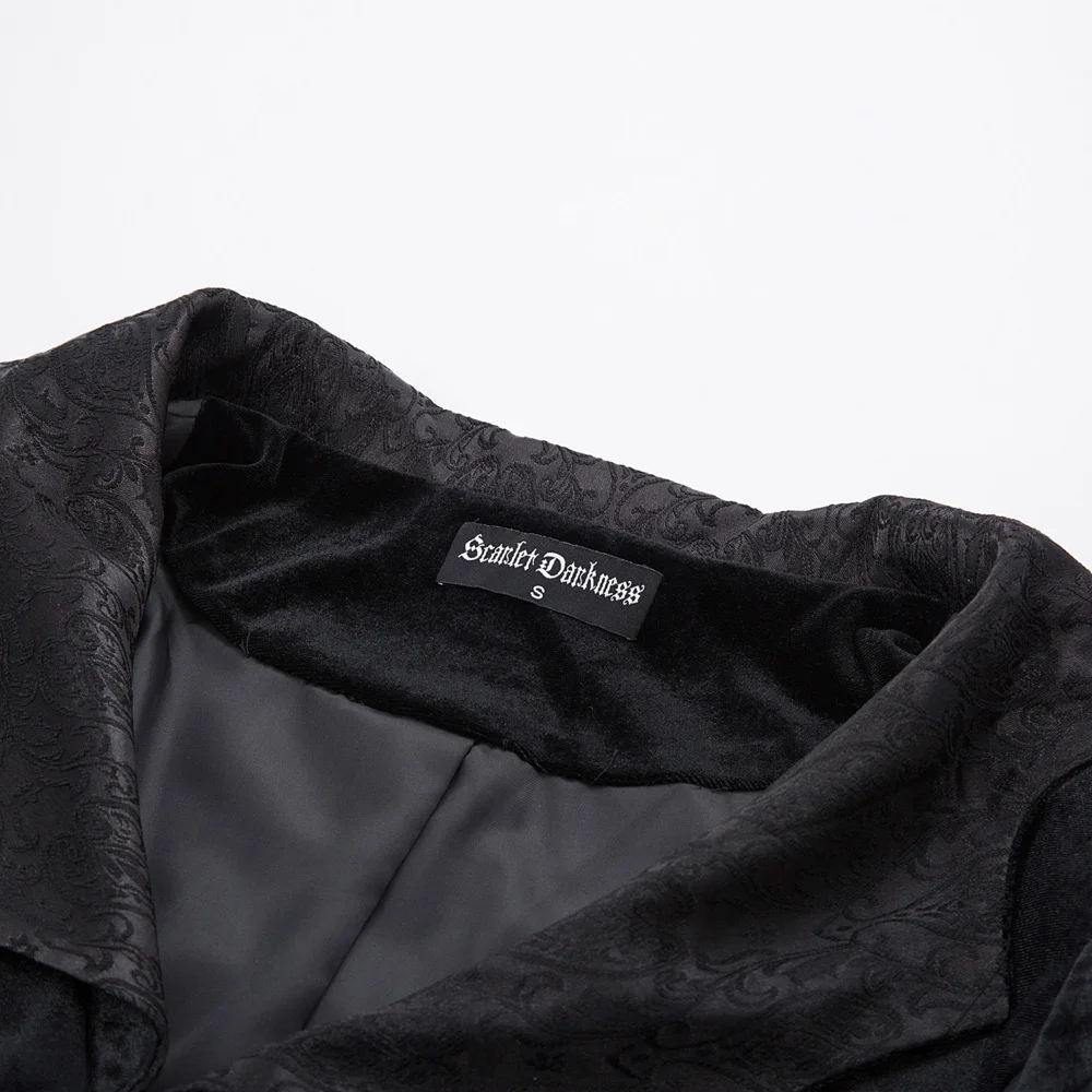 Женская куртка в готическом стиле стимпанк черный воротник летучая мышь