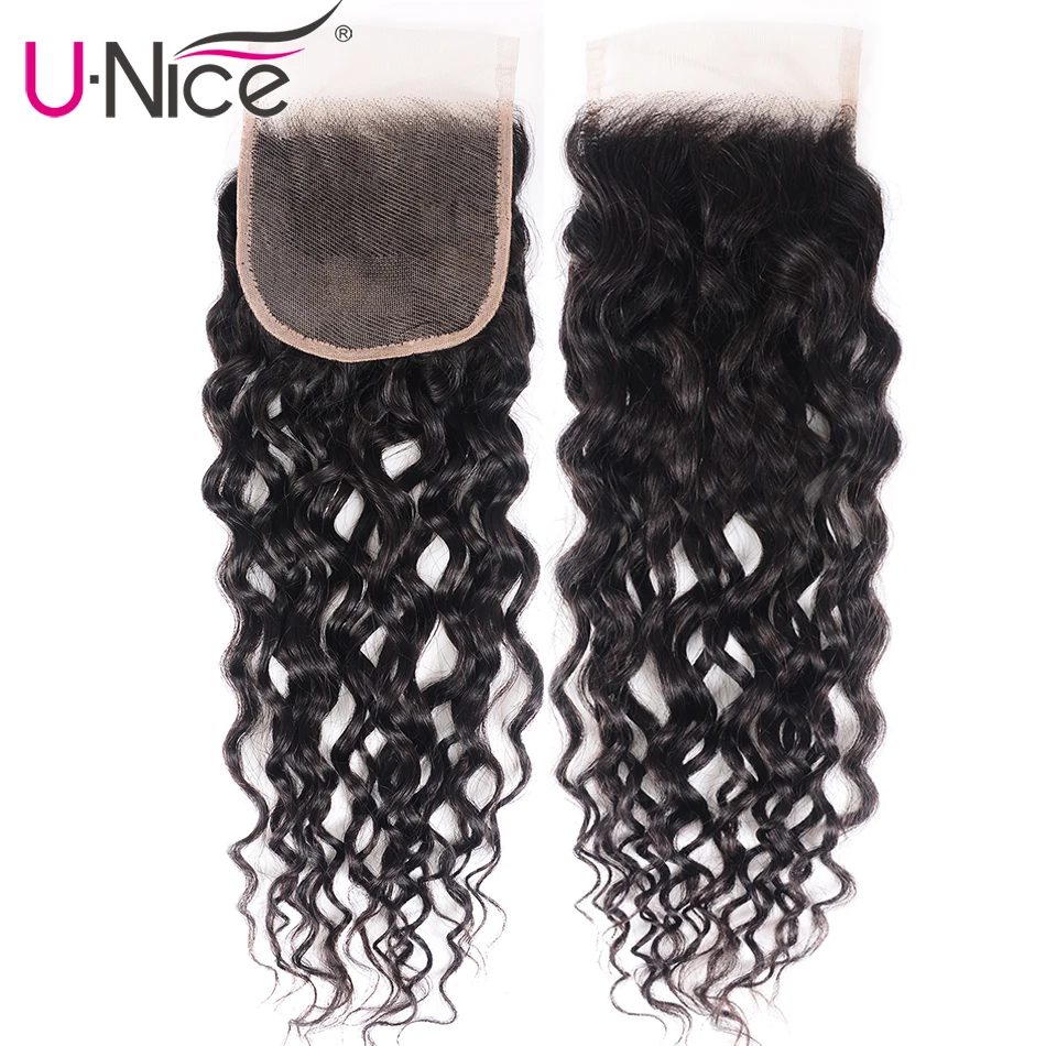 UNice Hair Kysiss Series Malaysian Water Wave Virgin Human Hair Extension 8-26inch 3 PCS Bundles with Closure Free Part