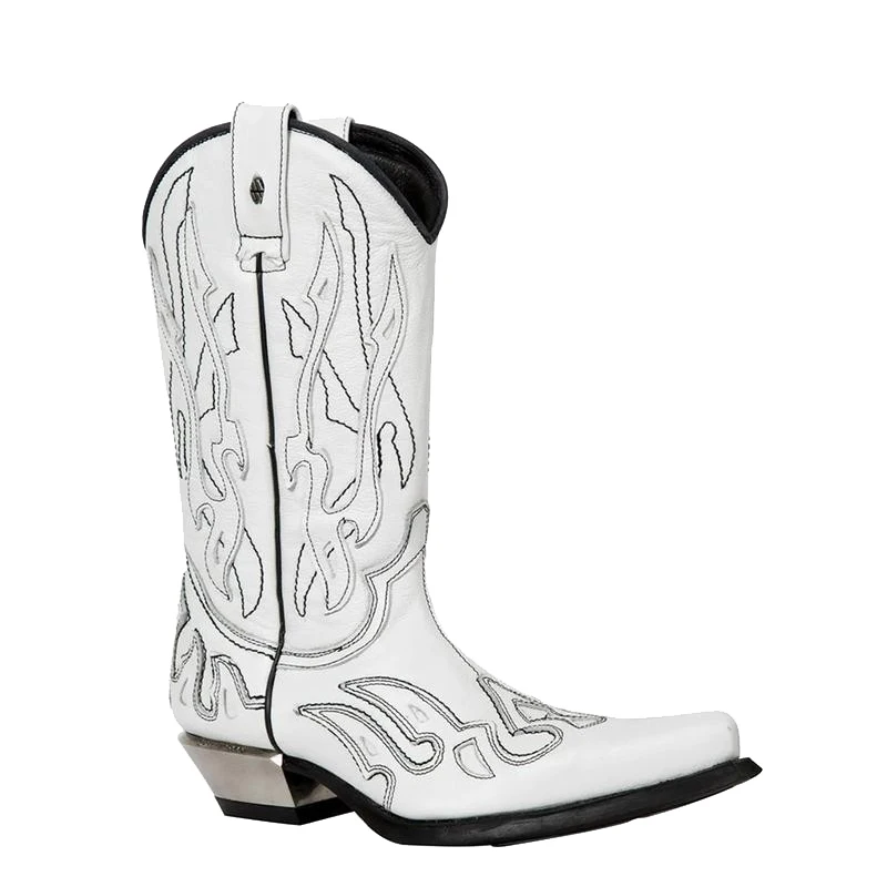 Мужские ковбойские ботинки из ПУ кожи с острым носком на толстом каблуке | Обувь