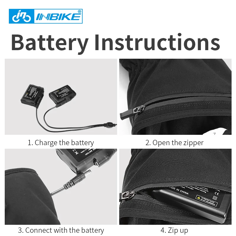 INBIKE USB Rechargeable Heated MTB Bike Gloves For Motorcycle Ski Cycling Winter Waterproof Electric Thermal Warm | Спорт и