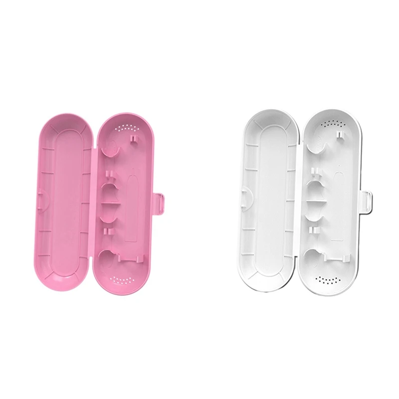 

2PCS Electric Toothbrush Travel Case for for Portable Electric Tooth Brush Boxes, Pink & White