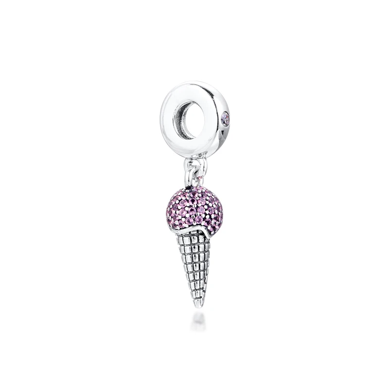 Pave Ice Cream Cone Dangle Charm Fits Sterling Silver Jewelry Charms Bracelets For Woman Beads Making | Украшения и аксессуары