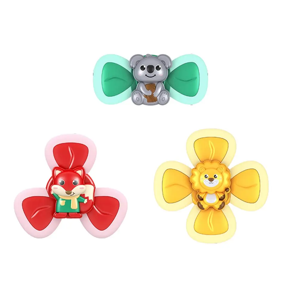 

3pcs Suction Cup Kid Toys Kid Bath Toys Suction Cup Spinning Top Sucker Top For Children's Table Bathtub