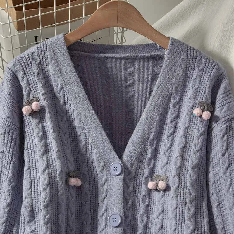 Gagarich женский свитер Осень новинка Вишневый милый вязаный корейский стиль