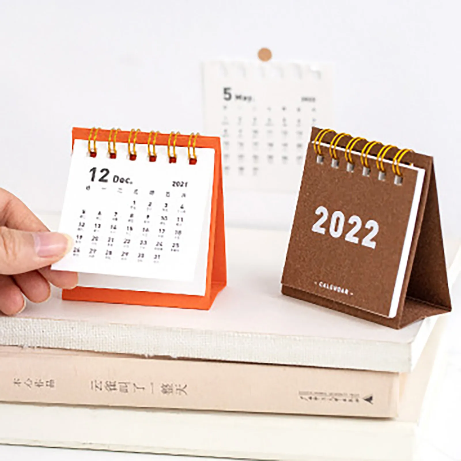 

2022 простой Настольный календарь с наклейками, миниатюрный двойной ежедневник, настольный планировщик, органайзер на год, офисные и школьны...