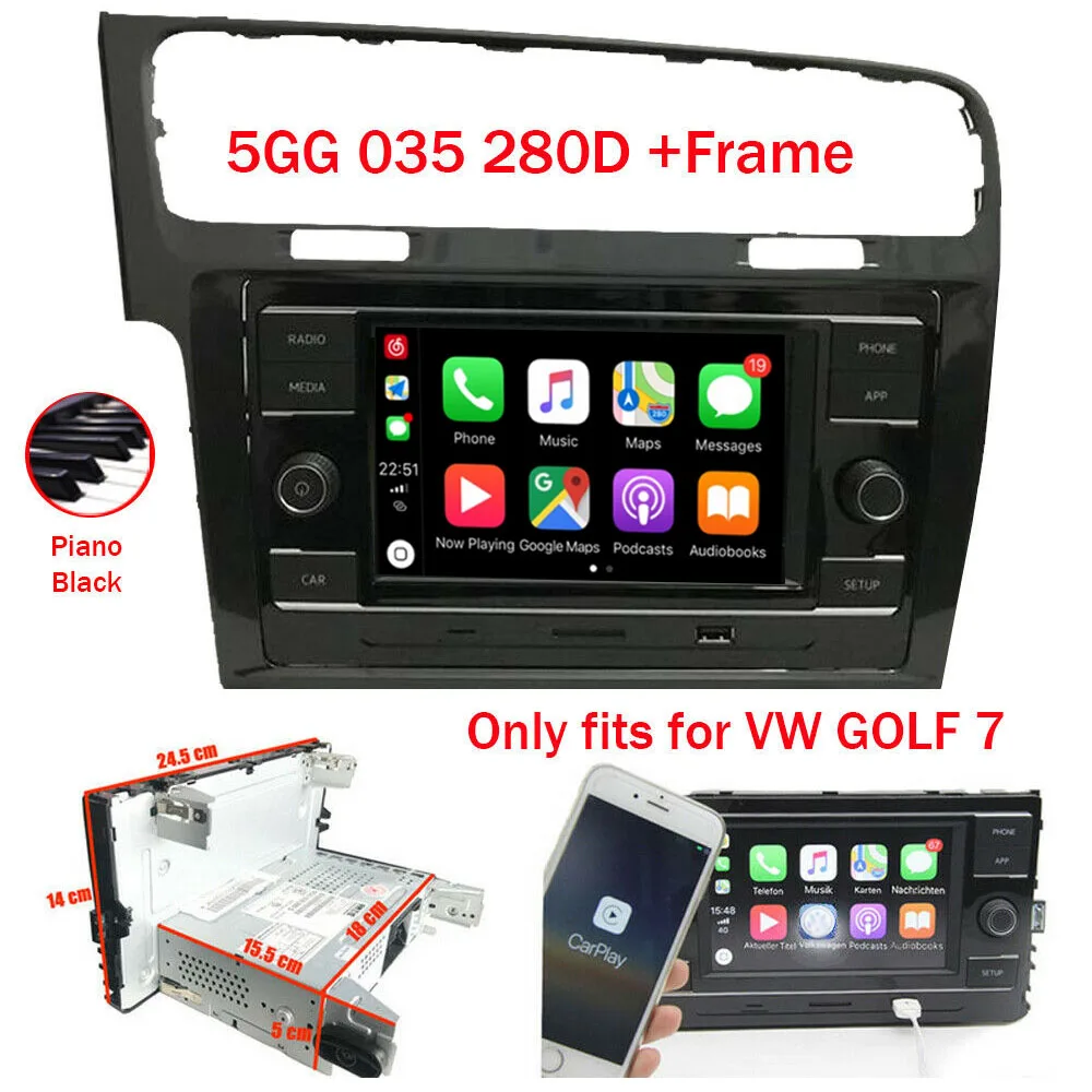 Автомобильный радиоприемник 6 5 &quotRCD330 + рамка Carplay Mirrorlink BT USB RVC для MQB Volkswagen PASSAT B8 GOLF