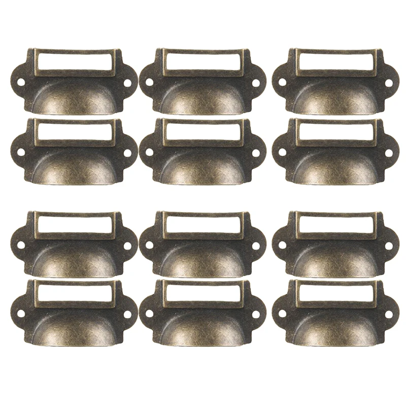 12 шт. антикварные именные карточные рамы для ручек Набор ящиков шкафа железные