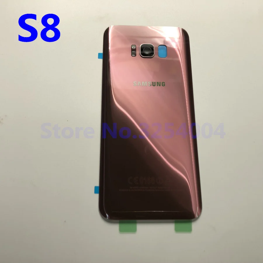 S8 Pink Чехол на заднюю батарейку для samsung Galaxy S8 G950 S8+ G955 S8 Plus Задняя стеклянная крышка корпуса+ клей+ стеклянная рамка для объектива камеры - Цвет: S8 Pink