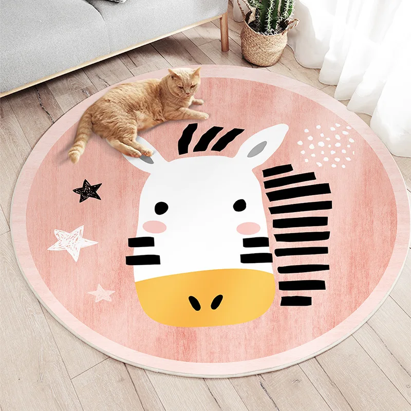 

Cute Round Cartoon Children's Carpet Floor Mat Bedroom Bedside Carpet Computer Chair Cradle Mat Kitchen Bathroom Door Mat