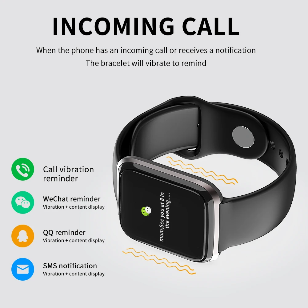 

CY05 Smart Watch Bracelet Ports Waterproof Fitness Heart Rate Blood Health Monitoring Pressure Health Step Remote Watch