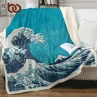 BeddingOutlet одеяло из шерпы с морской тематикой, плюшевое покрывало с креплением Fuji, винтажное японское пушистое одеяло
