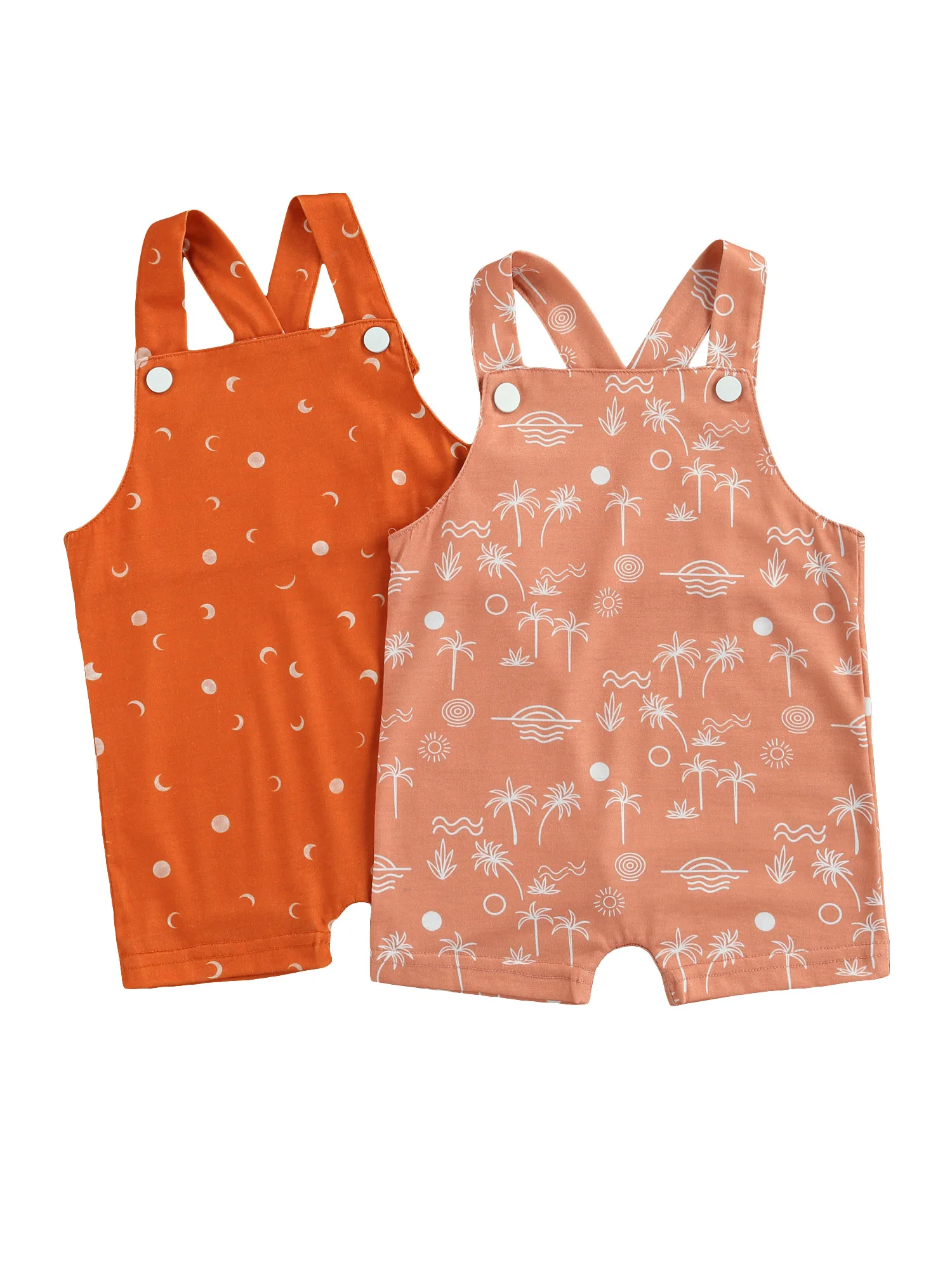 Летний комбинезон для малышей на подтяжках без рукавов с принтом Солнца и