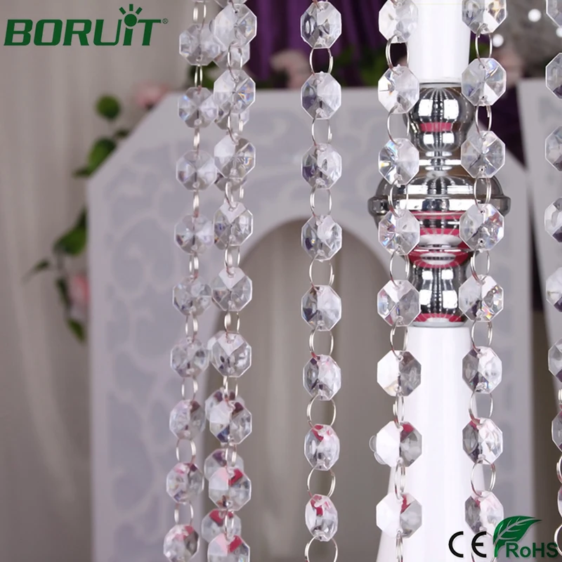 

10m 30m Acrylic Crystal Heart Beads Curtain Garland Chandelier Pendants Hanging Chain Christmas Wedding Party Home Decoration