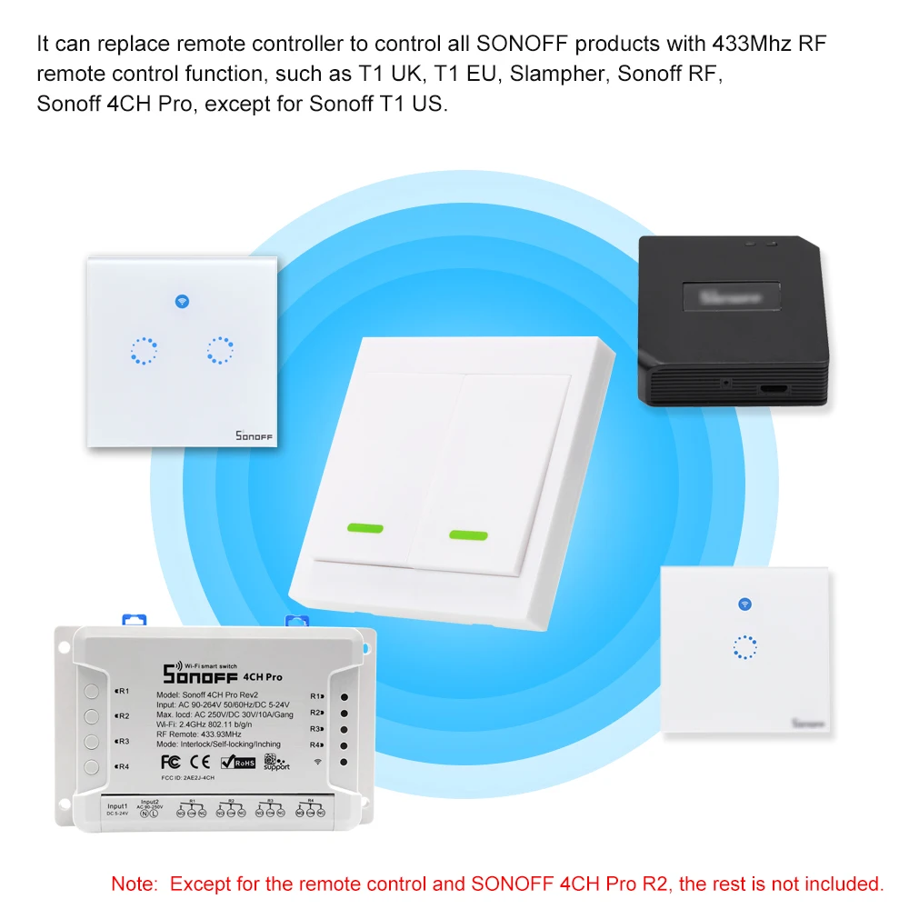 SONOFF 4CH Pro ITEAD RF 433 МГц 4 банды WiFI переключатель 3 режима работы