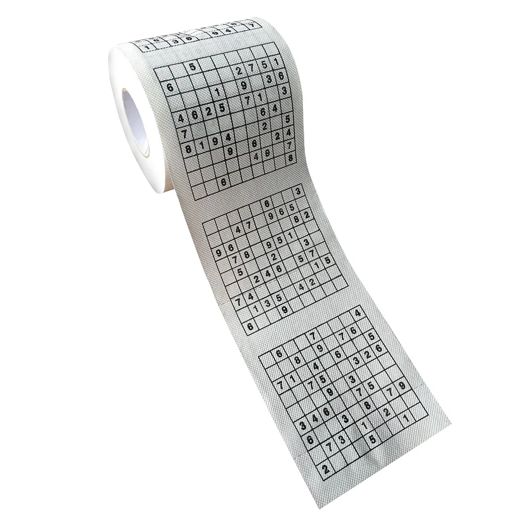 2020 Новый 1 рулон 3 слойная туалетная бумага номер судоку с принтом WC для ванной