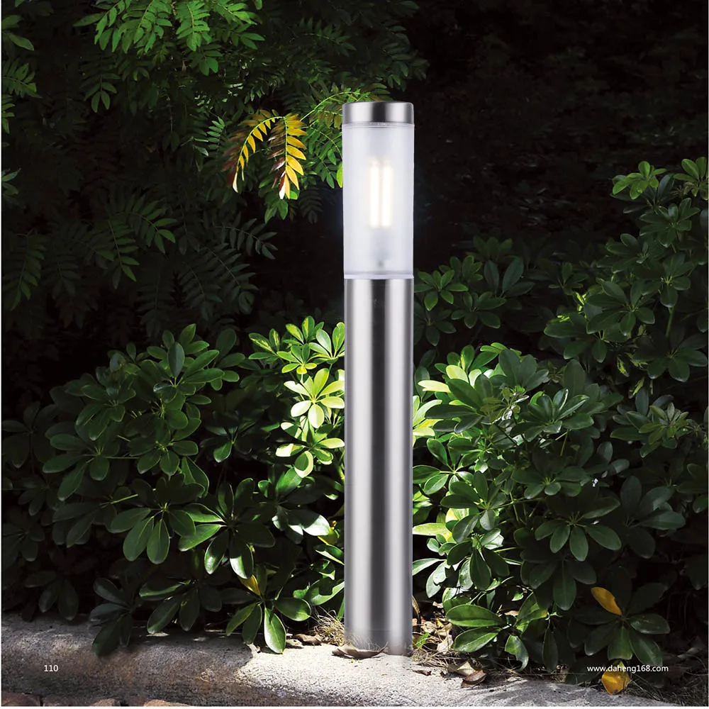 Stainless Steel lawn lamp exceptional landscape garden light  Black Silver column lighting outdoor garden lamp