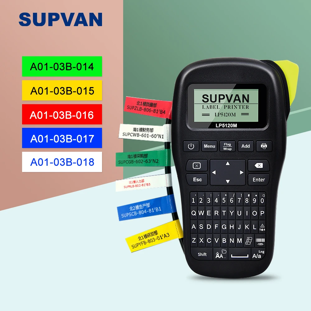 

Supvan LP5120M Labeler Thermal Transfer Labels 17 Kinds of Languages Printer Labeling Machine Portable Labels Printing Machine