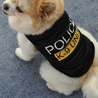 police suit cosplay dog clothes black elastic vest puppy shirt coat accessories apparel costumes pet clothes for dogs cats