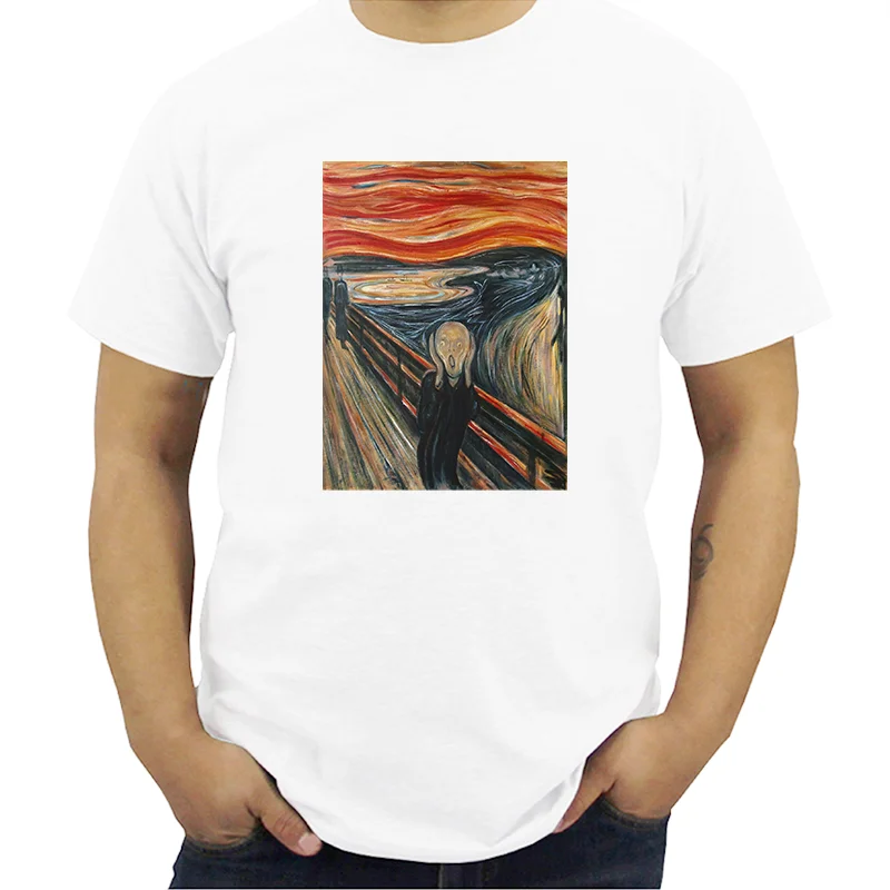 Брендовая футболка для мальчиков модная мужская Edvard Munch Крик известный с