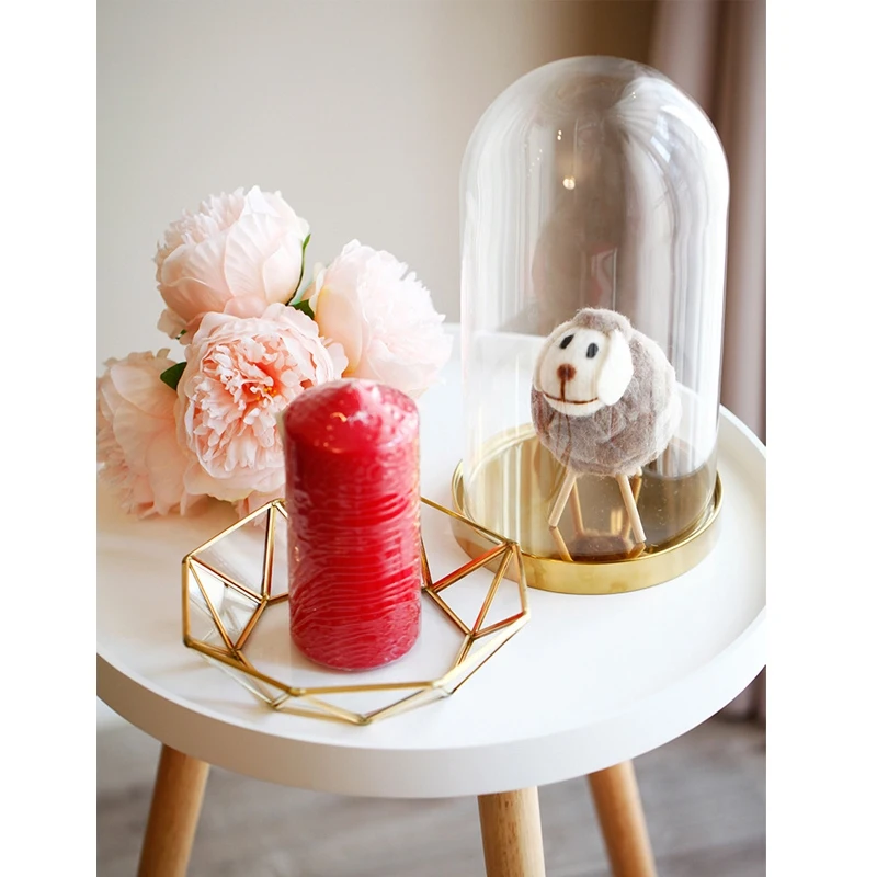 ABUI скандинавский стиль латунь + стекло геометрические корзины для хранения