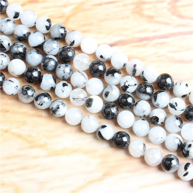 

6/8/10/12mm Natural Stone Beads Matte Lava black hair crystal Loose Stone Round Beads For DIY Jewelry Bracelet Necklace Make