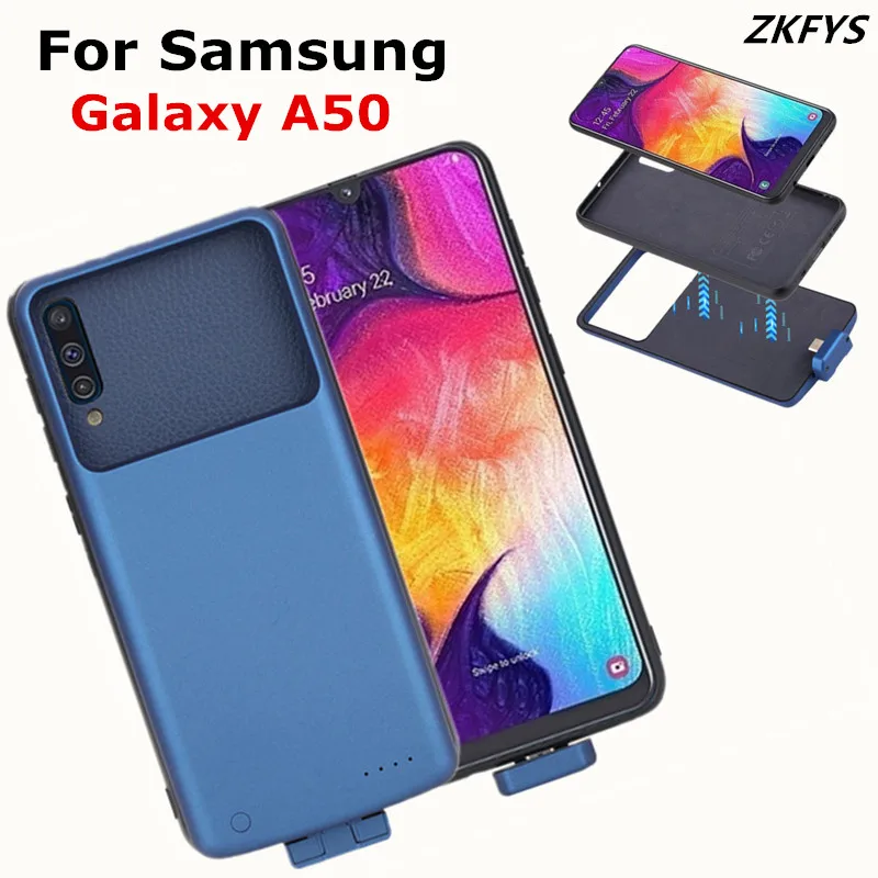 

ZKFYS Battery Charger Cases For Samsung Galaxy A50 Power Bank Case Cover 5000mAh External Charging Battery Powerbank Case Coque