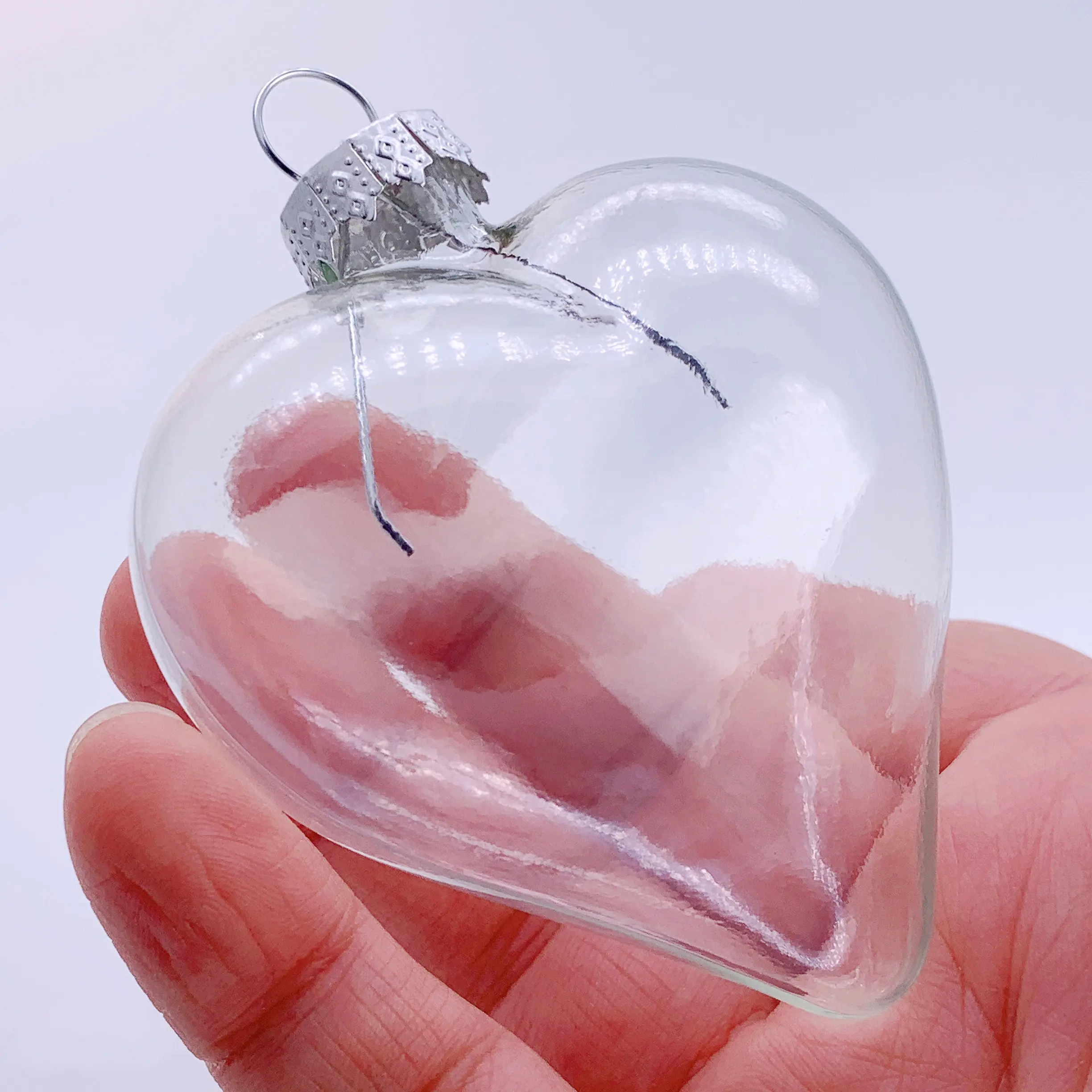 Акция самодельная покраска прозрачная фотография 80*70 мм стеклянное сердце 5