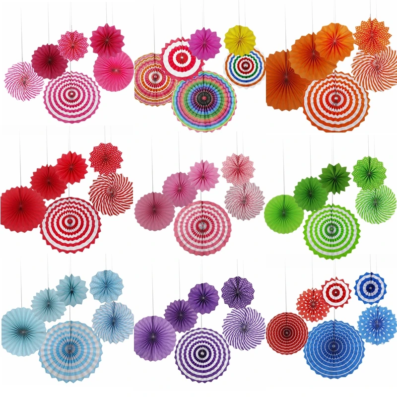 Набор бумажных вееров 6 шт./компл. подвесные вееры сделай сам бумажные поделки для