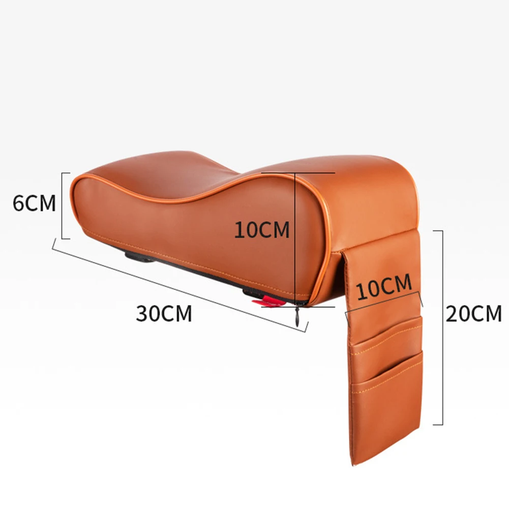 

Leather Car Central Heightened Pad Central Armrest Soft Comfortable Leather Memory Cotton Universal Auto Center Console Armrest