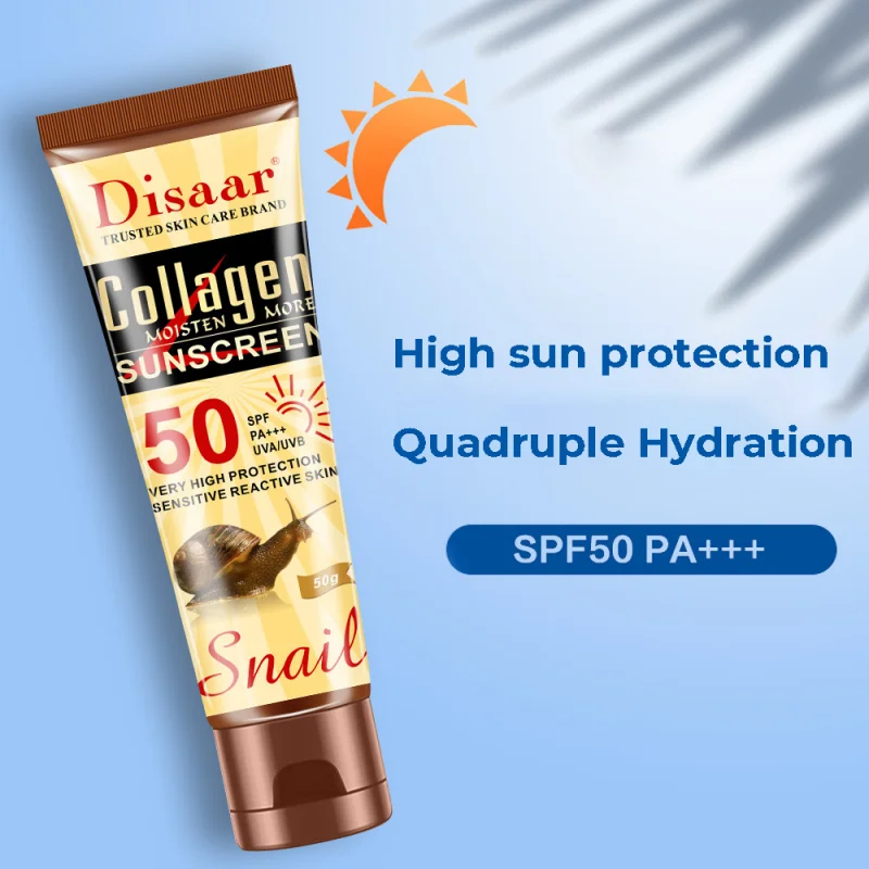 

SPF50++ Collagen Snail Sunscreen Protetor Whitening Solar Uv Radiation Sunscreen Body Cream Oil-control Moisturizing Sun Screen