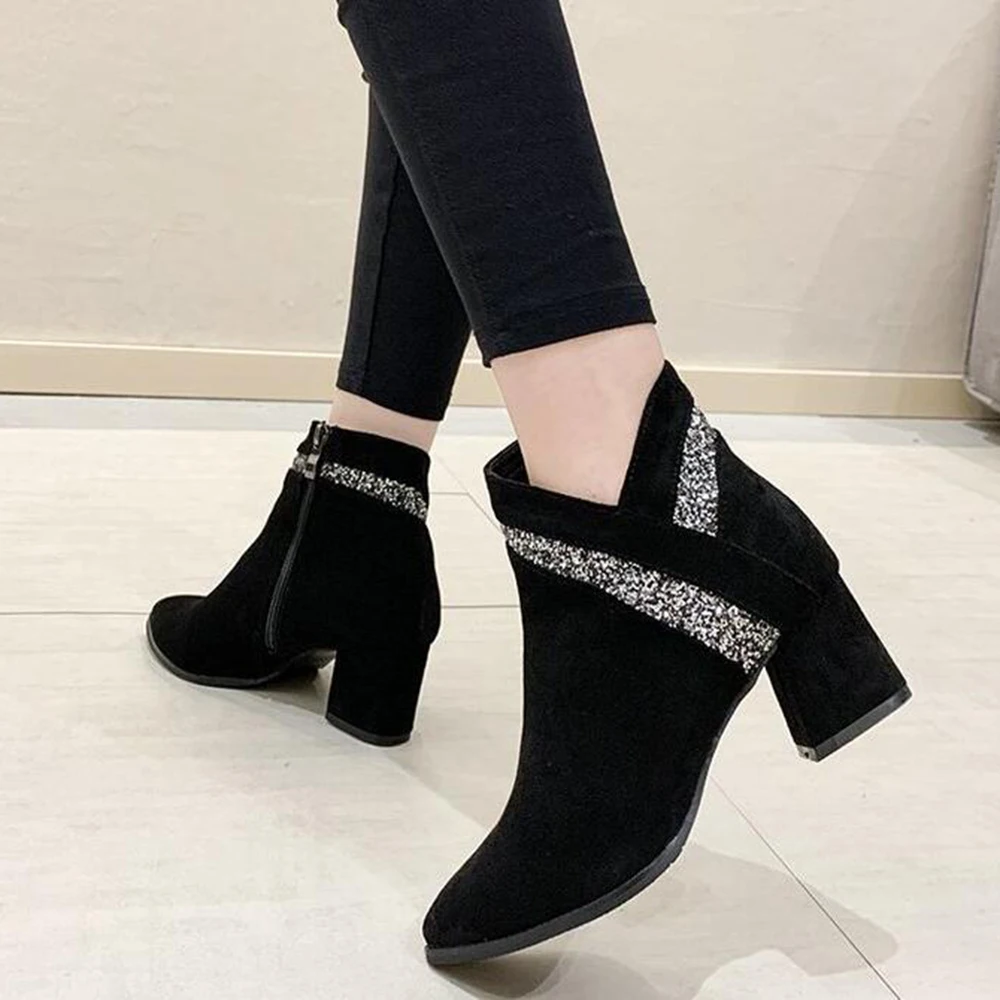 Новинка 2020 года Зимняя обувь в британском стиле Женские ботильоны ботинки на