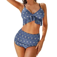 kingdom hearts bikini swimsuit high cut new trendy swimwear rave 2 piece teen bathing suit