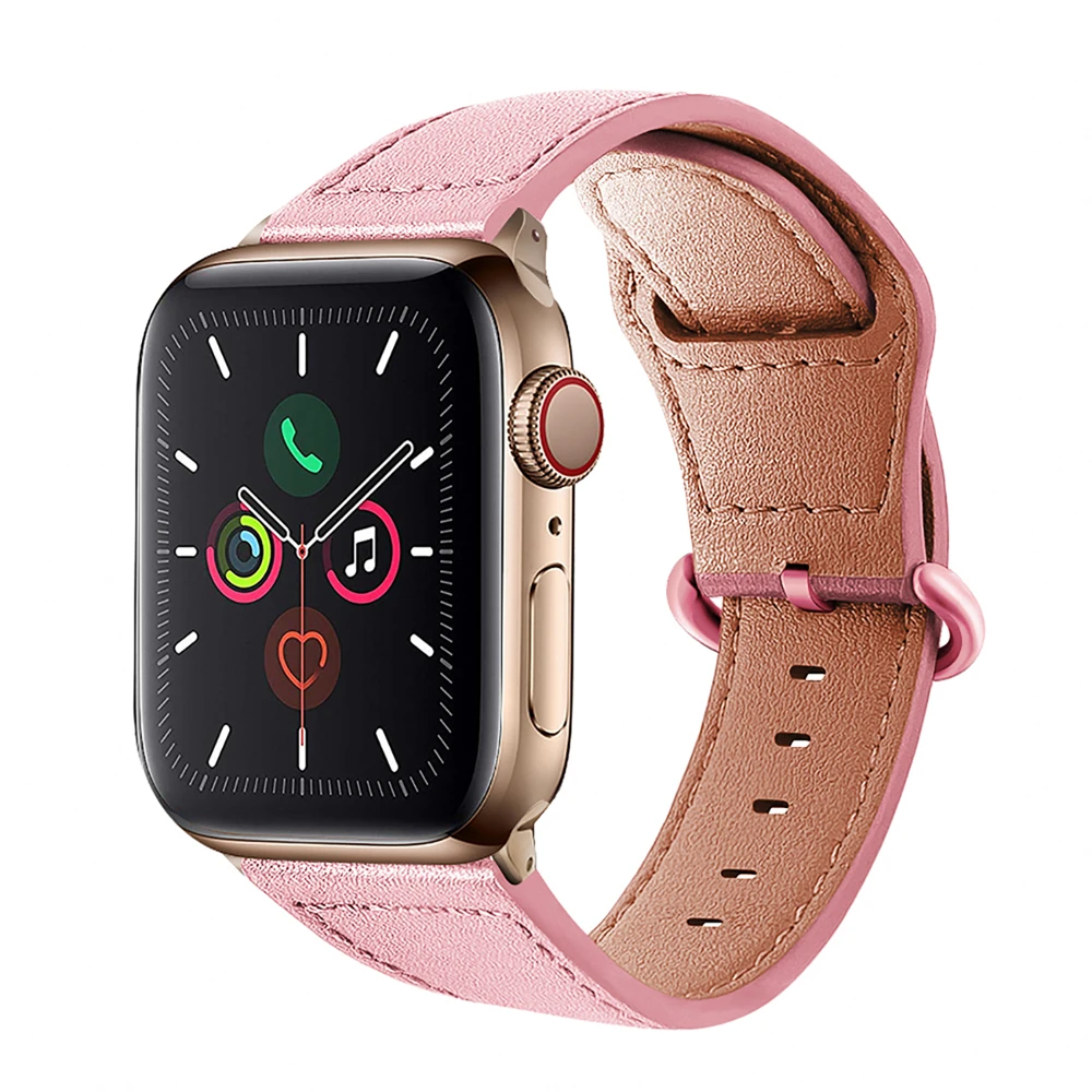 

Watchband for Apple Watch 4 5 Band 40mm 44mm Leather Wristband Replacement Strap for IWatch Series 3 2 1 38mm 42mm Bracelet