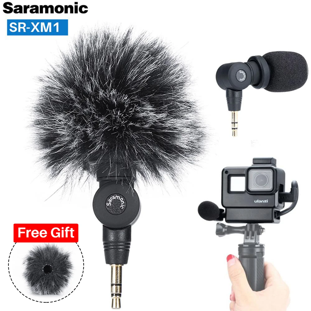 

Микрофон Saramonic SR-XM1, 3,5 мм, беспроводной, для видеокамер GoPro Hero 10, 9, 8, 7, 6, 5 DJI Osmo Action Osmo Pocket