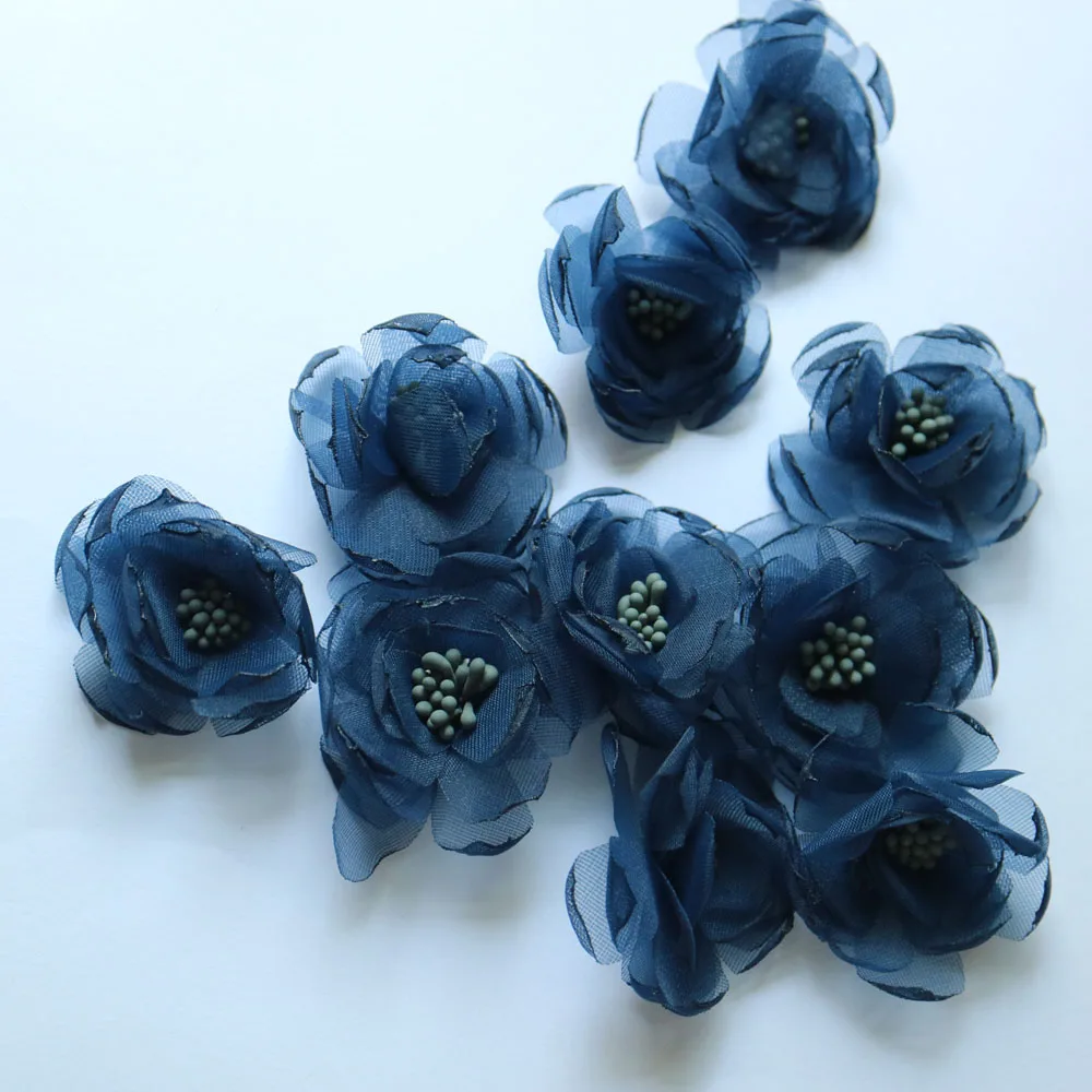 Цветочные нашивки для одежды разноцветные шифоновые 10 шт./лот | Дом и сад