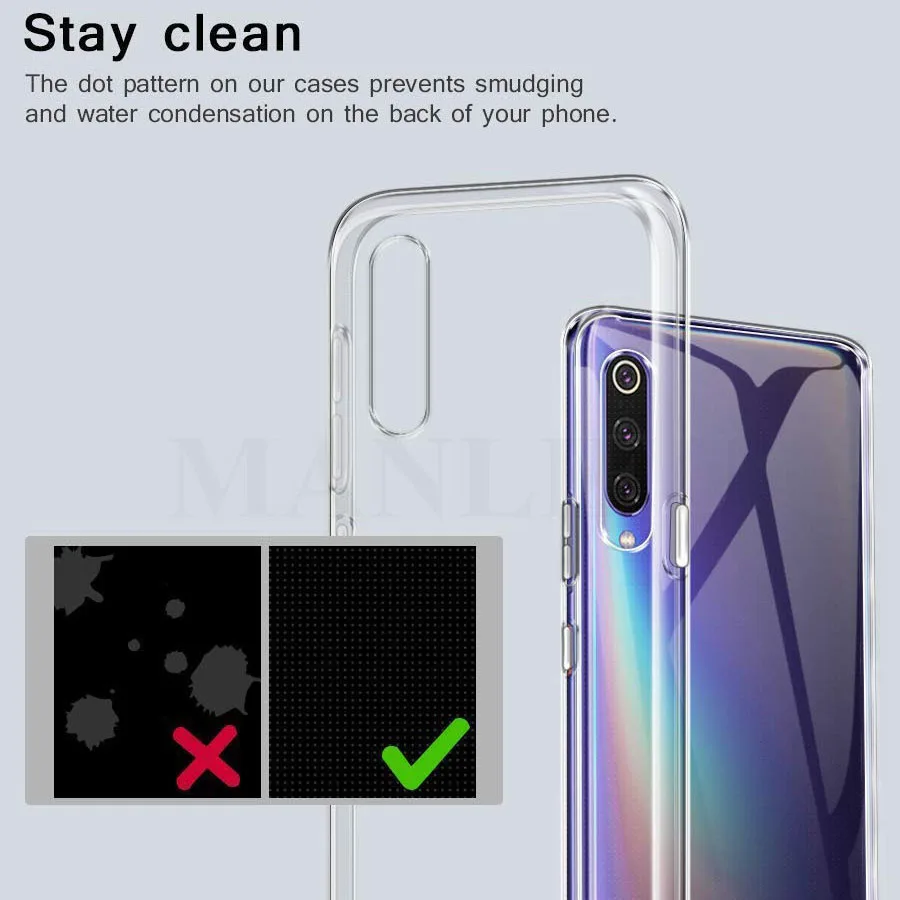Silicone TPU Back Cover Case For Xiaomi Mi Note 10 CC9 Pro A3 Lite Clear Redmi K20 8 Phone |