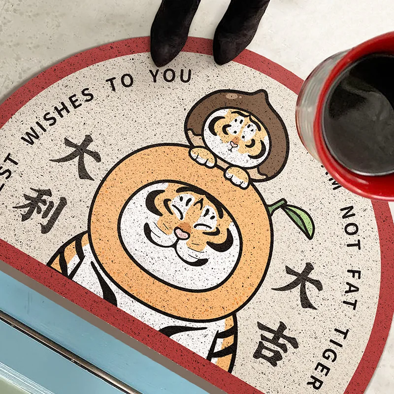 CCTM Doormat Carpet Home Cute Tiger PVC Silk Loop Floor Entrance Mats Living Room Bedroom Bathroom Non-Slip Door | Дом и сад