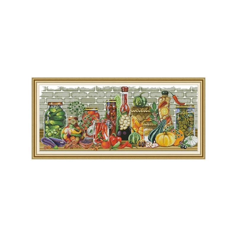 

Овощи, рукоделие ручной работы, счетный вес 14CT, печать, вышивка крестиком